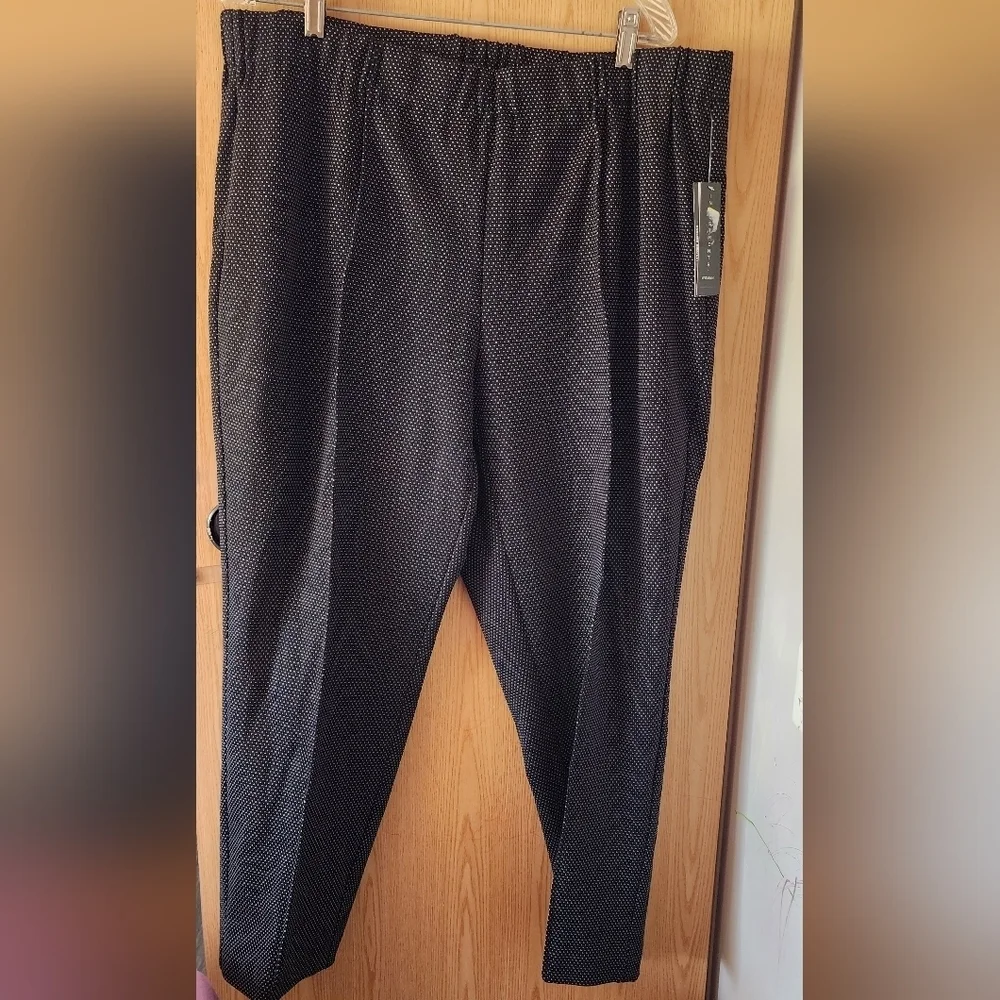 Black Ankle Cropped Pants with Elastic Waistband